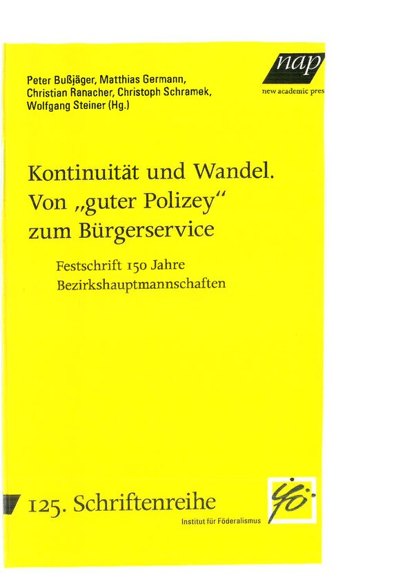 Festschrift 150 Jahre Bezirkshauptmannschaften