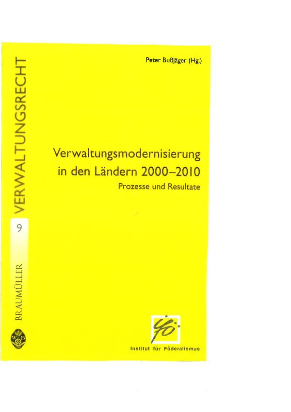 Verwaltungsmodernisierung in den Ländern 2000-2010