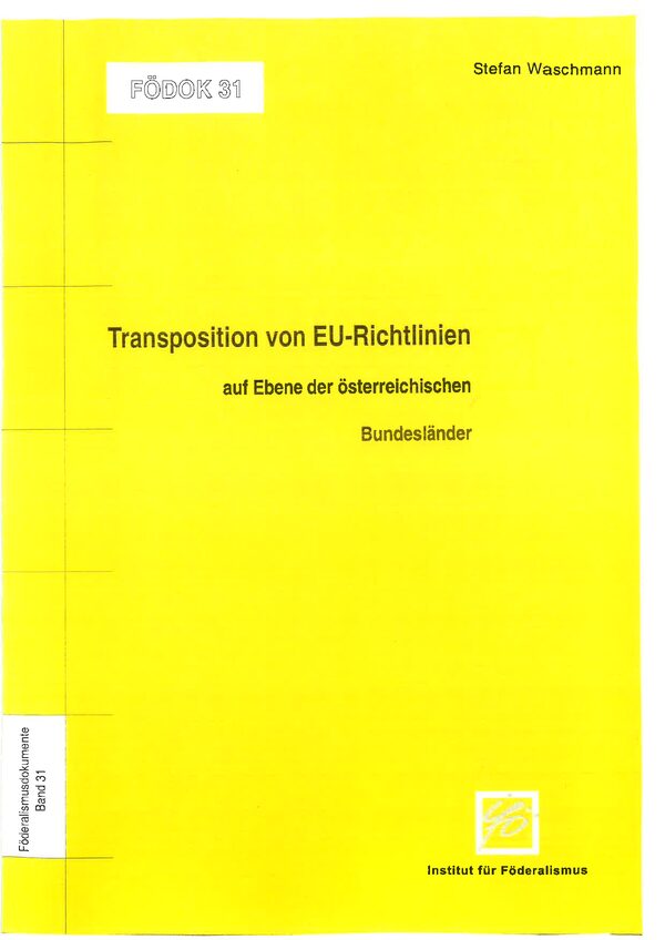 Transposition von EU-Richtlinien auf Ebene der österreichischen Bundesländer