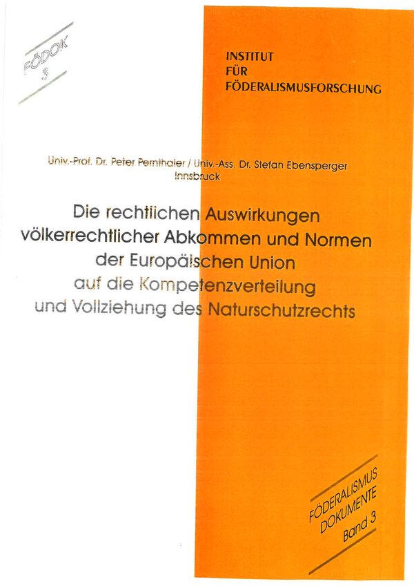 Die rechtlichen Auswirkungen völkerrechtlicher Abkommen und Normen der Europäischen Union auf die Kompetenzverteilung und Vollziehung des Naturschutzrechts.