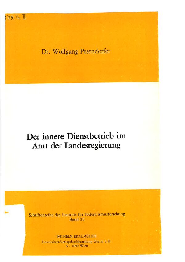 Der innere Dienstbetrieb im Amt der Landesregierung.